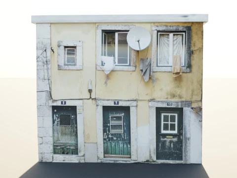 Brown Concrete Building 3D Model