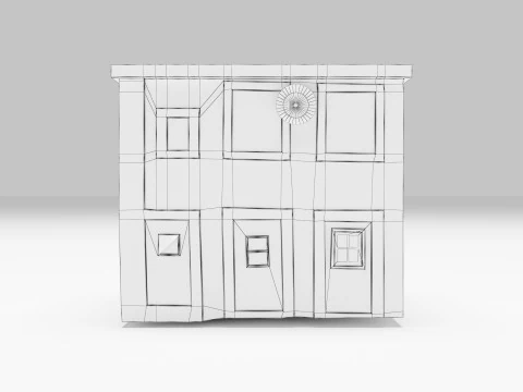 Brown Concrete Building 3D Model