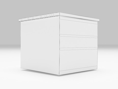 Brown Concrete Building Model 3D