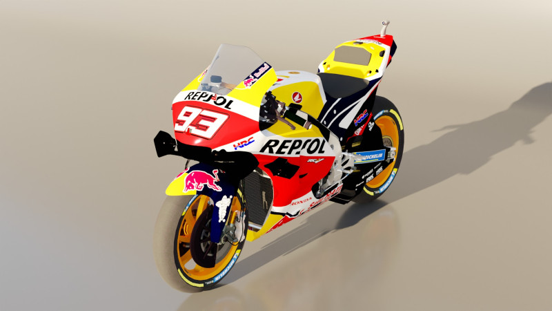 Marc Marquez Honda RC213V 2021 MotoGP 3D Model .c4d .max .obj .3ds .fbx .stl .blend 