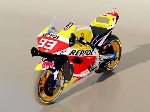 Marc Marquez Honda RC213V 2021 MotoGP Modelo 3D