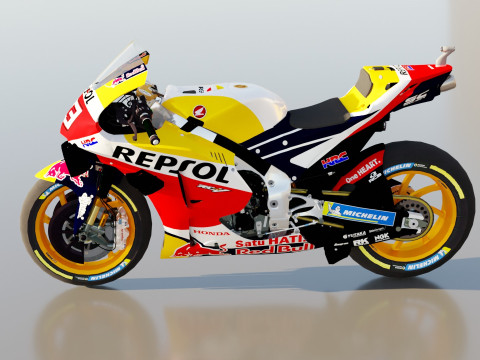 Marc Marquez Honda RC213V 2021 MotoGP 3D Model