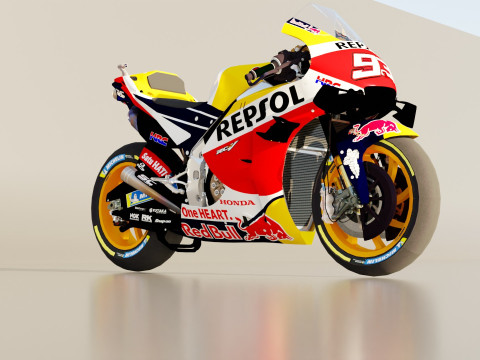 Marc Marquez Honda RC213V 2021 MotoGP 3D Model