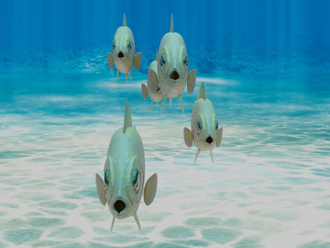 Yellow Dottyback Fish Model 3D