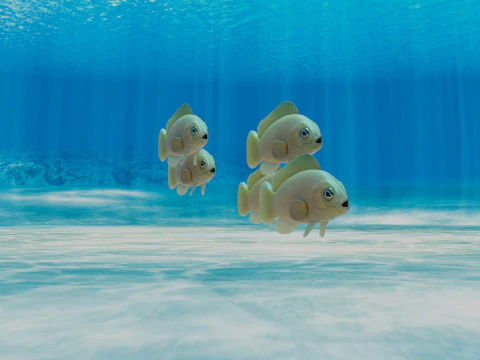 Yellow Dottyback Fish 3D Model
