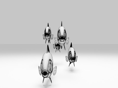 Yellow Dottyback Fish Model 3D