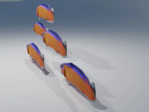 Neon Dotyyback Fish 3D Model