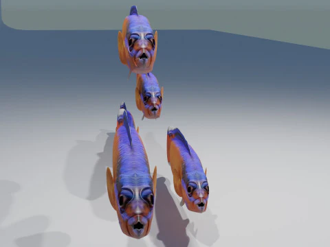 Neon Dotyyback Fish 3D Model