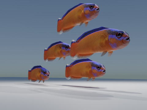Neon Dotyyback Fish 3D Модель