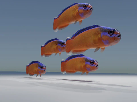 Neon Dotyyback Fish 3D Model
