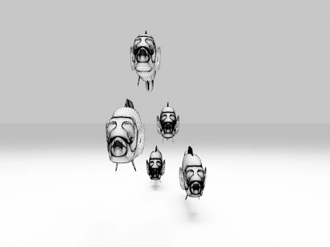 Neon Dotyyback Fish 3D Model