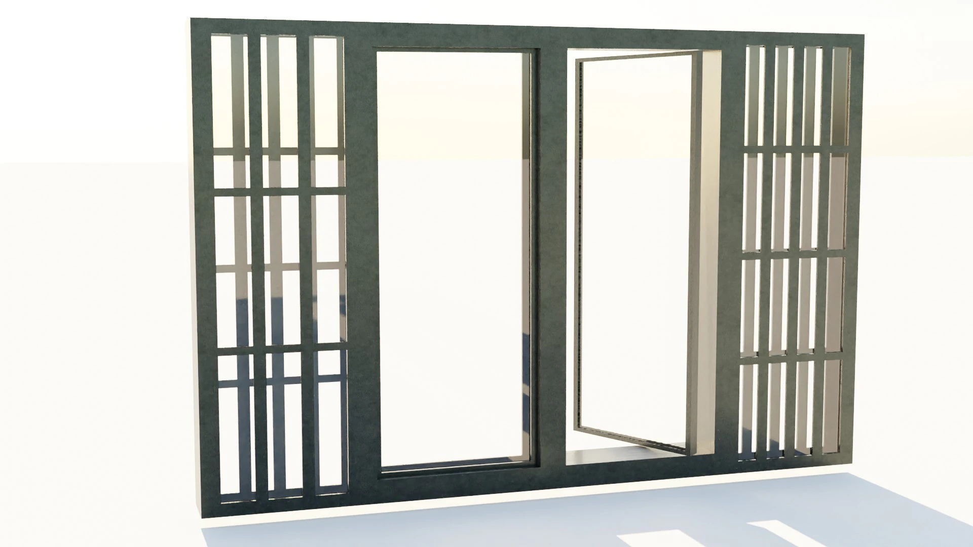 Casement Window 3D Model .c4d .max .obj .3ds .fbx .stl .blend 