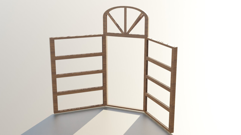 Opened Window Glass Model 3D .c4d .max .obj .3ds .fbx .stl .blend 