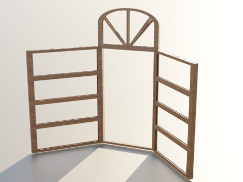 Opened Window Glass Model 3D