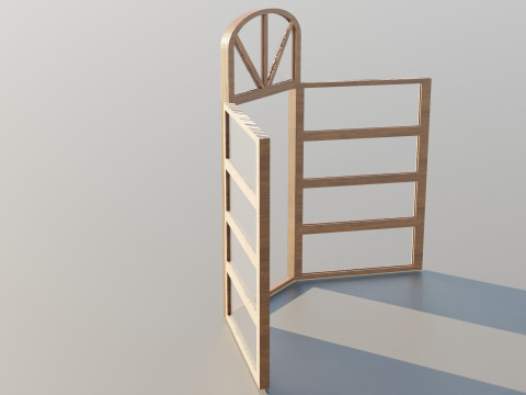 Opened Window Glass Model 3D