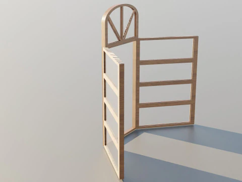 Opened Window Glass 3D Model