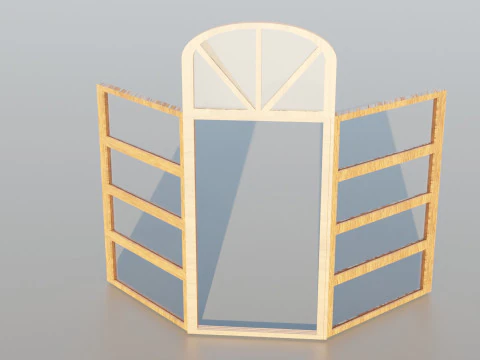 Opened Window Glass 3D Model