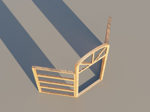 Opened Window Glass Model 3D