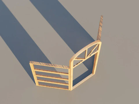 Opened Window Glass 3D Model