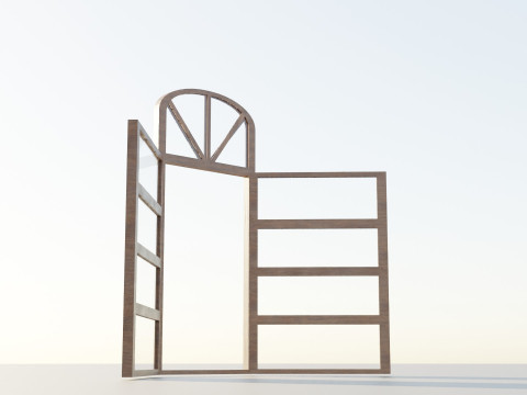 Opened Window Glass Model 3D