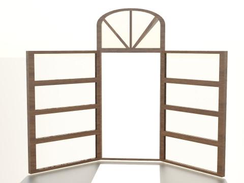 Opened Window Glass Model 3D