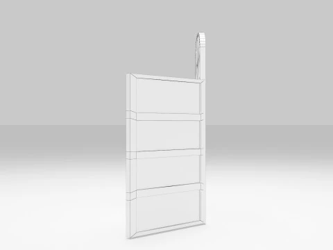 Opened Window Glass 3D Model