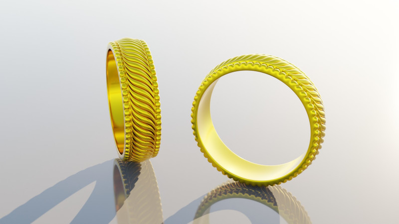 Men gold ring 3D Model .c4d .max .obj .3ds .fbx .stl .blend 