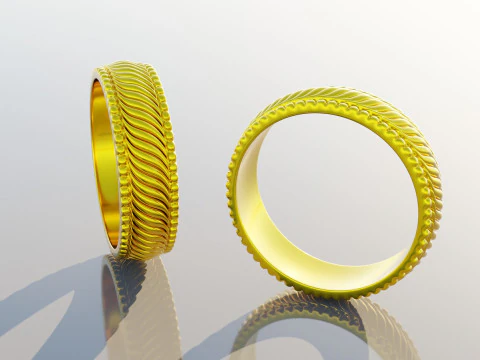 Men gold ring 3D Model