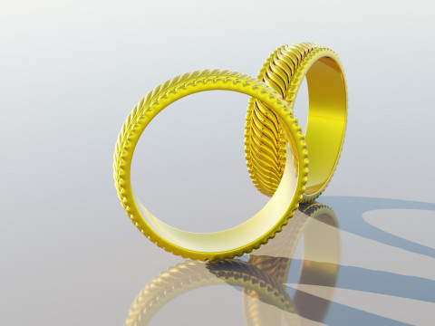 Men gold ring 3D Model