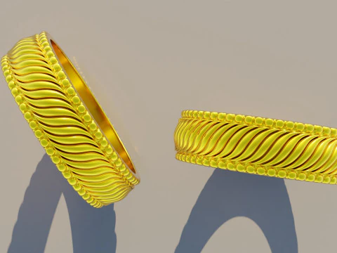 Men gold ring 3D Model