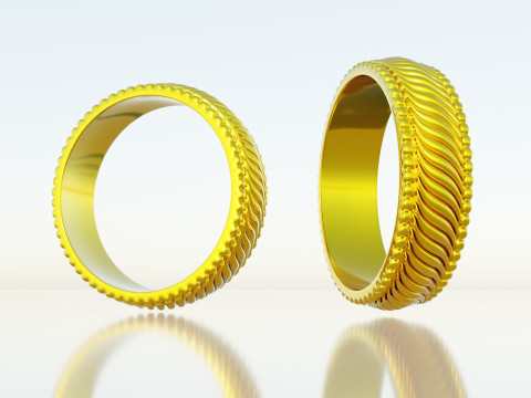Men gold ring 3D Model
