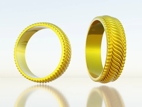 Men gold ring 3D Model