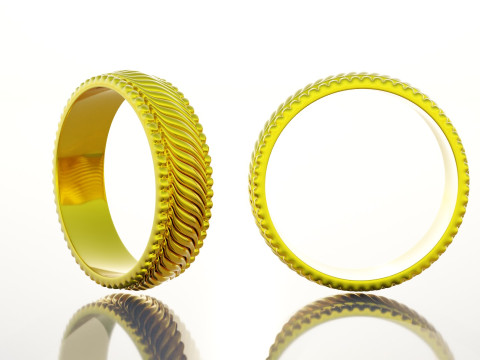 Men gold ring 3D Model