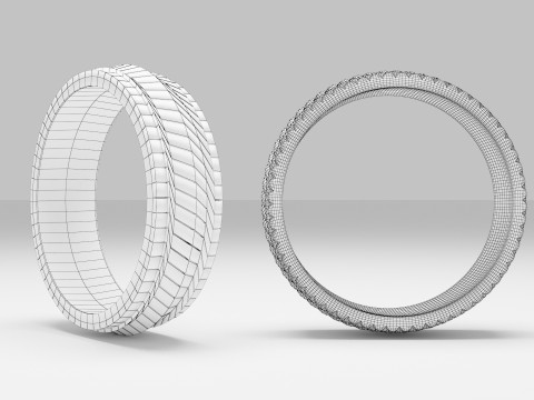 Men gold ring 3D Model