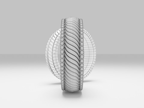 Men gold ring 3D Model