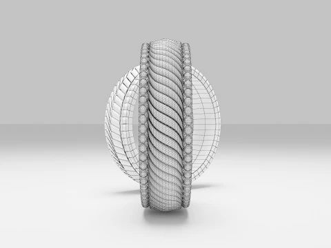 Men gold ring 3D Model