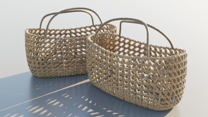 Woven Basket 3D Model .c4d .max .obj .3ds .fbx .stl .blend 