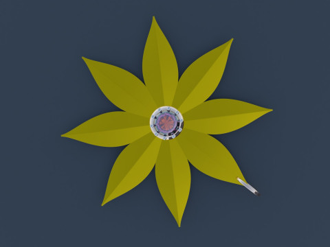 Gold Flower Pendant 3D Model