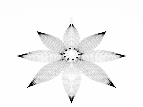 Gold Flower Pendant 3D Model