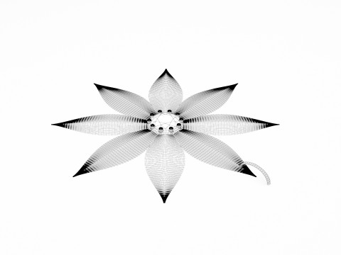Gold Flower Pendant 3D Model