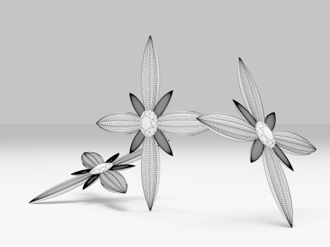 Gold Brooches Ornament 3D Модель