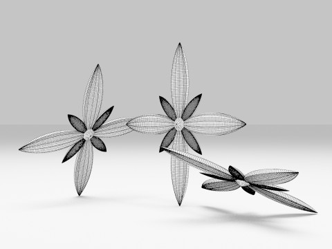 Gold Brooches Ornament 3D Модель