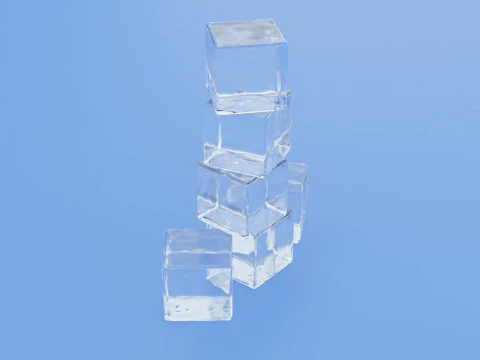Ice Cubes 3D Model