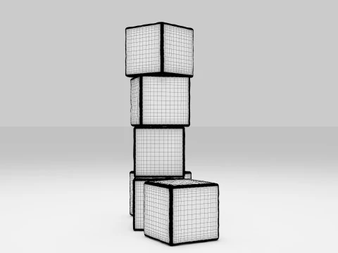 Ice Cubes 3D Model