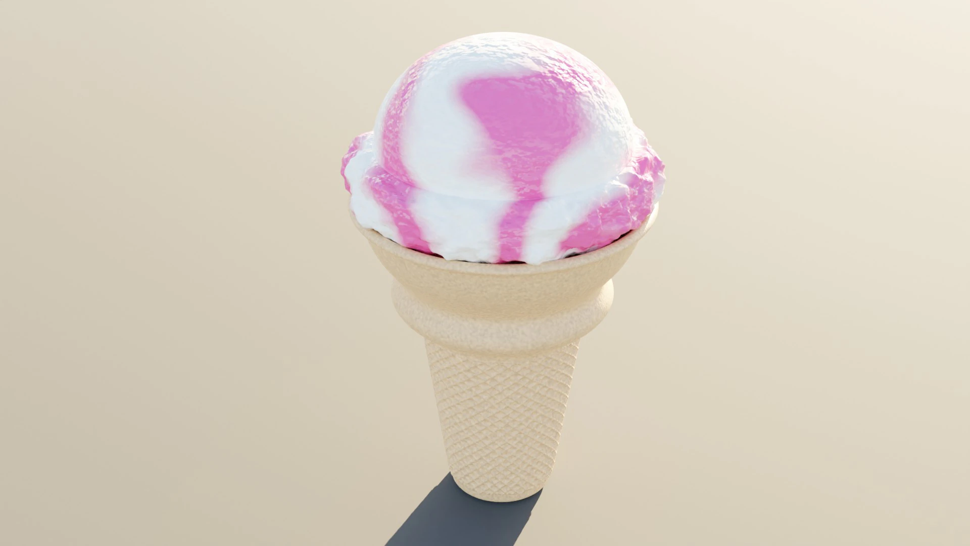 Strawberry Flavored Ice Cream 3D Model .c4d .max .obj .3ds .fbx .stl .blend