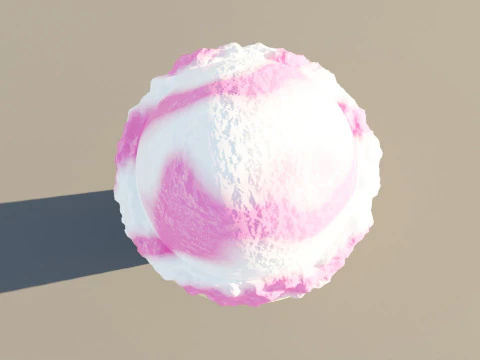 Strawberry Flavored Ice Cream 3D Model