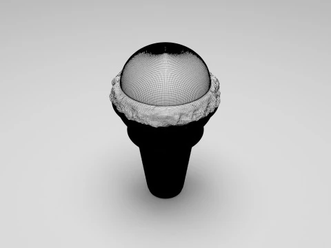 Strawberry Flavored Ice Cream 3D Model