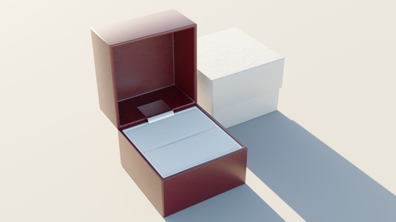 Wedding Square Ring Box 3D Model .c4d .max .obj .3ds .fbx .stl .blend