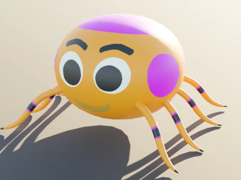 कार्टून मकड़ी 3D मॉडल