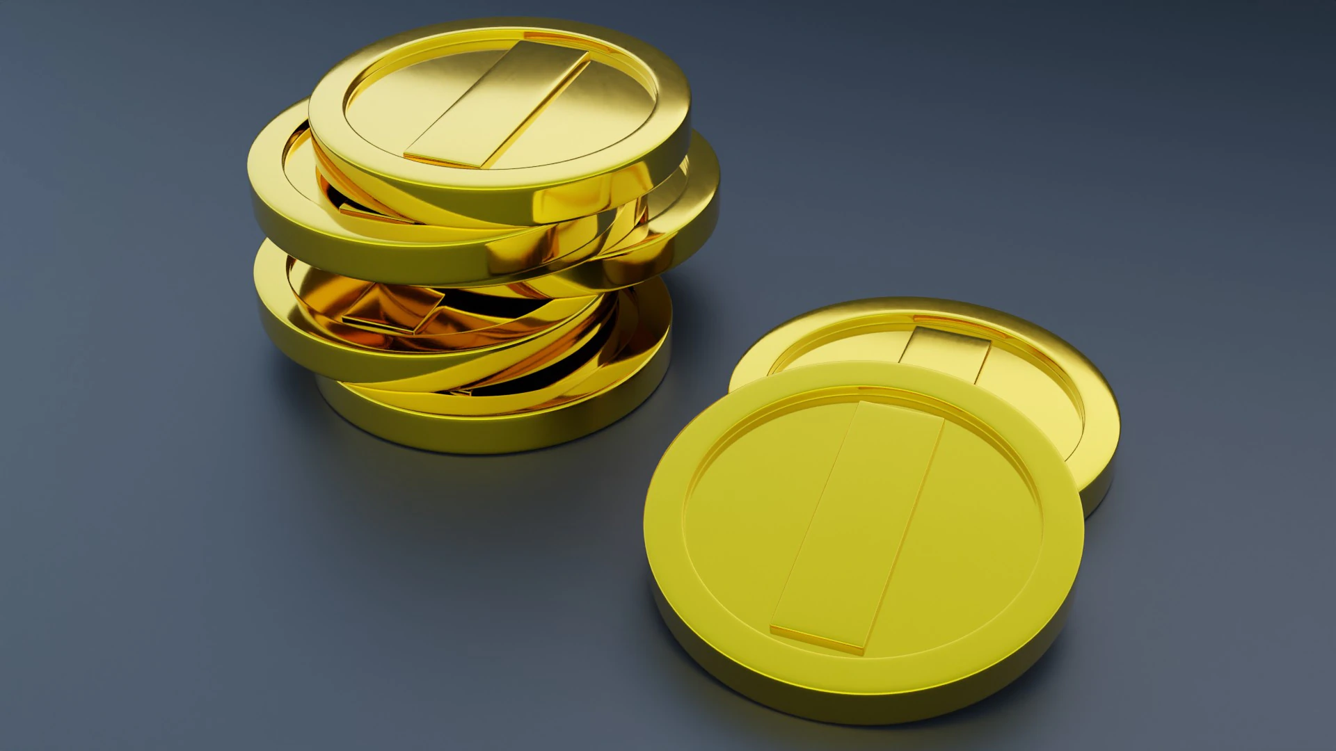 Pile of Gold Coins 3D Model .c4d .max .obj .3ds .fbx .stl .blend 